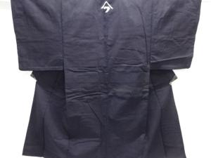 アンティーク　木綿本藍べんがら染単衣男物着物(腰紐付き)